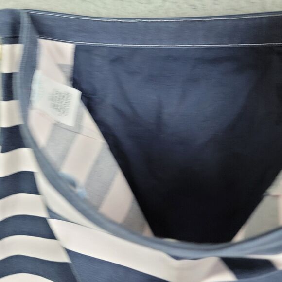 Draper James Miniskirt Womens Size 8  Navy Blue White Striped Size Zipper - Picture 11 of 13